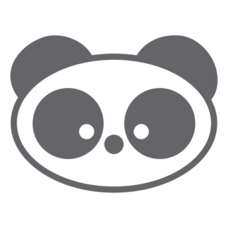 Small Eyed Panda Decal (Grey)